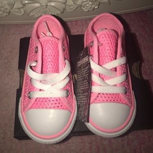 Pink glow/white double tongue converse BRAND NEW